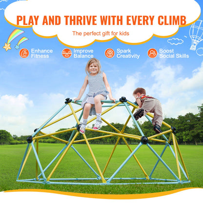 Climbing Dome, 6FT Geometric Dome Climber Play Center for Kids 3 to 9 Years Old, Jungle Gym Supports 600 LBS and Easy Assembly, with Climbing Grips, Outdoor and Indoor Play Equipment for Kids