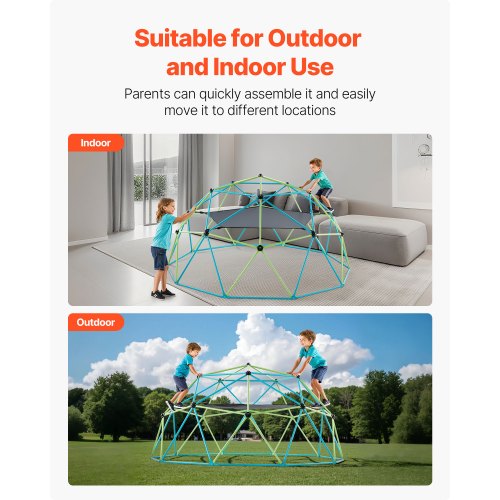 Climbing Dome 10FT Geometric Dome Climber Klinggym with Swing and Hammock | EU