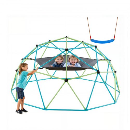 Climbing Dome 10FT Geometric Dome Climber Klinggym with Swing and Hammock | EU