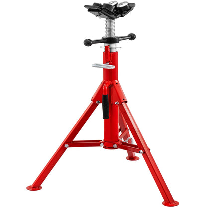 Pipe Jack Stand, Model V-Head 1107A Head High Folding Pipe Stand, Steel Jack Stands, 2 Ton Capacity Pipe Stand, 28-inch to 51.5-inch Pipe Jack Stand with 4-Ball Transmission
