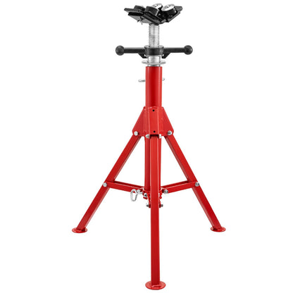 Pipe Jack Stand, Model V-Head 1107A Head High Folding Pipe Stand, Steel Jack Stands, 2 Ton Capacity Pipe Stand, 28-inch to 51.5-inch Pipe Jack Stand with 4-Ball Transmission