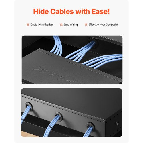 2U rackmonterad låda, 22,68 kg max belastning, låsbar serverskåplåda, glidande låda med lås och kabelhanteringshål, för nätverksutrustningsserver, AV-rack eller skåphölje |  EU