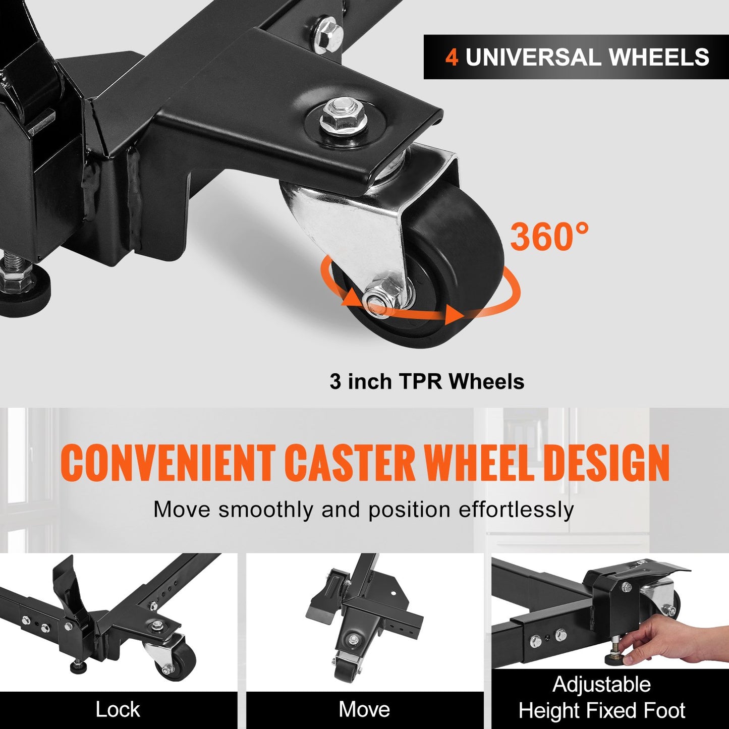 Mobile Base Heavy Duty Universal Stand 1500 lb Kapacitet för verktygsmaskiner