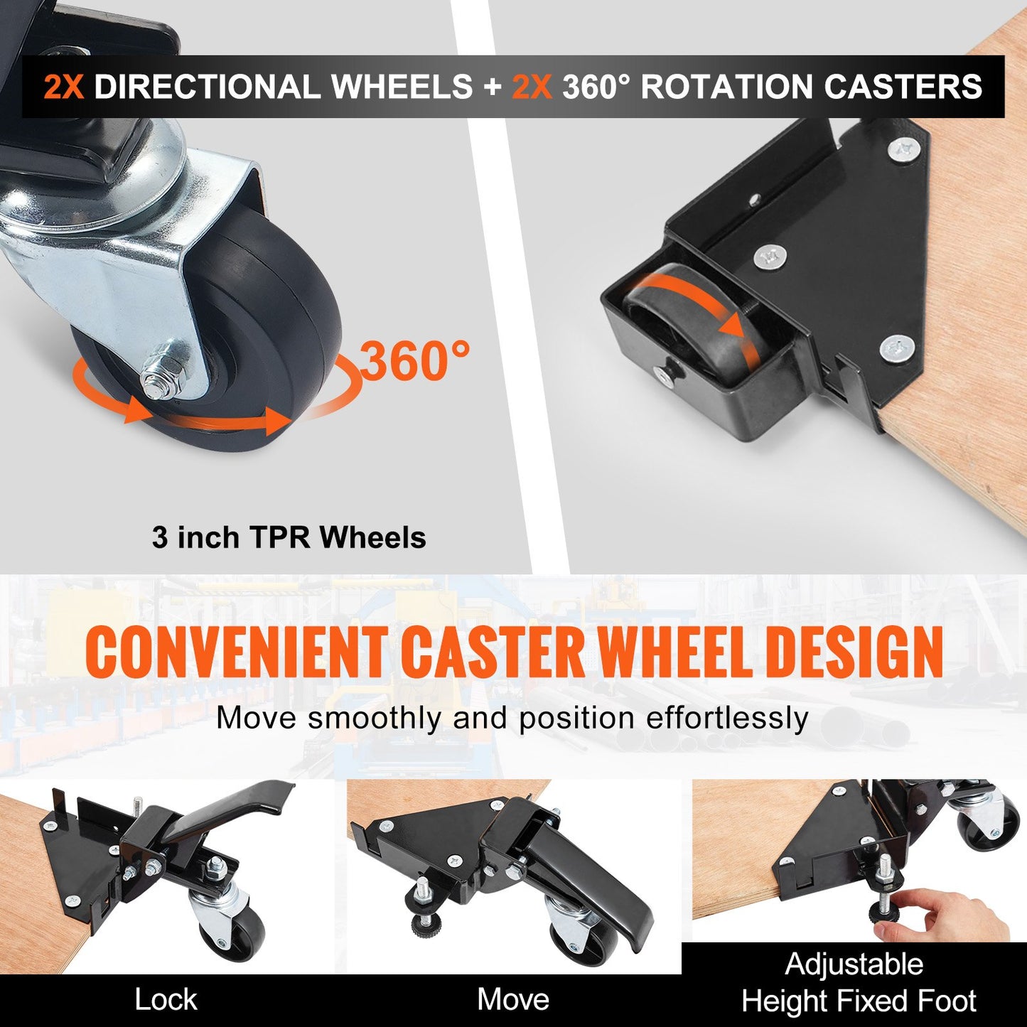 Mobile Base Heavy Duty Universal Stand 400 lbs Kapacitet för verktygsmaskiner