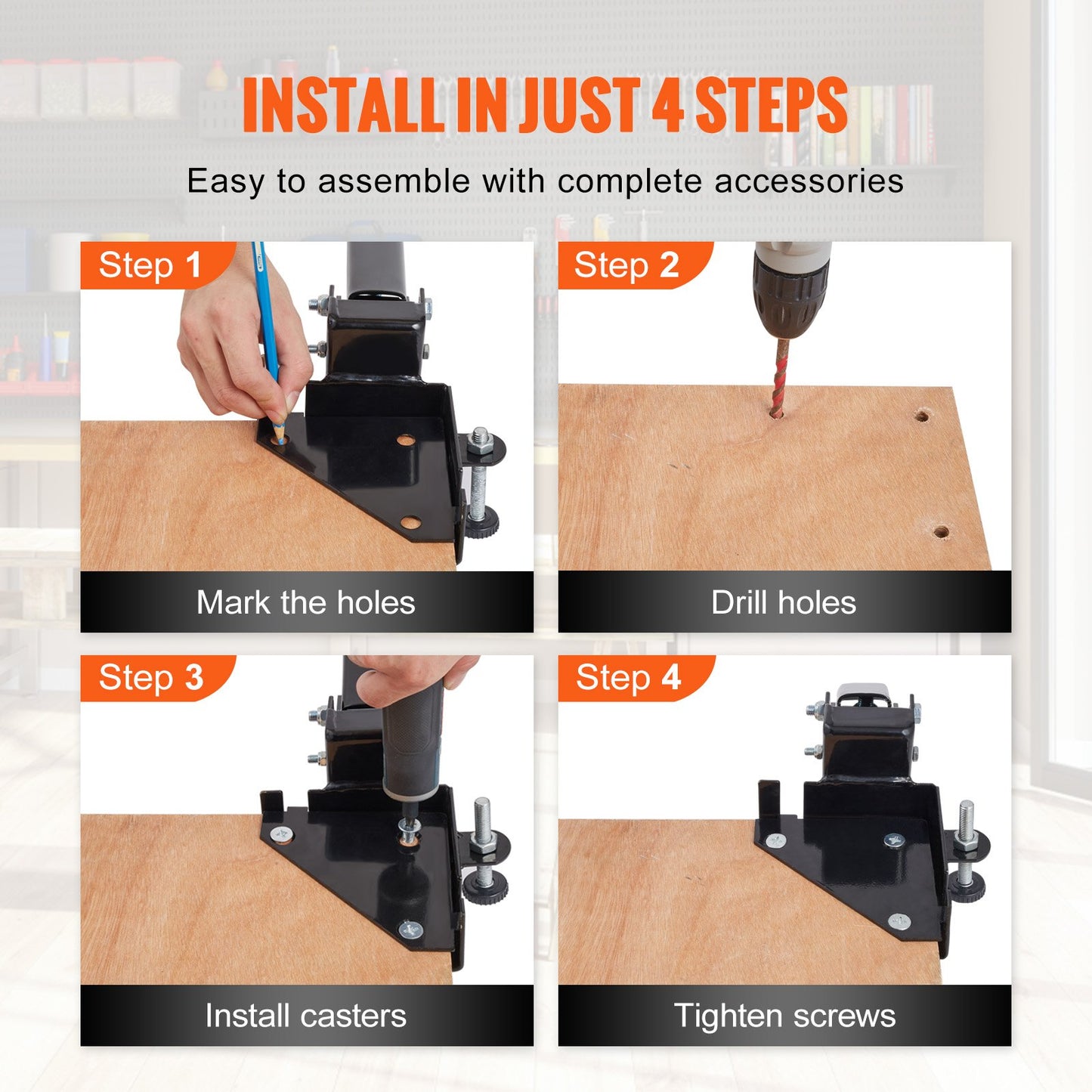 Mobile Base Heavy Duty Universal Stand 400 lbs Kapacitet för verktygsmaskiner