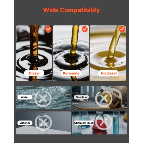 oljeöverföringspump 230V, 16 GPM 60 L/min, AC elektrisk bränsleöverföringspump för diesel fotogen biodiesel, 8 ft/2,4 m max sughöjd, 45 ft/13,7 m max lyfthöjd, för fordon, byggarbetsplatser, gårdar |  EU