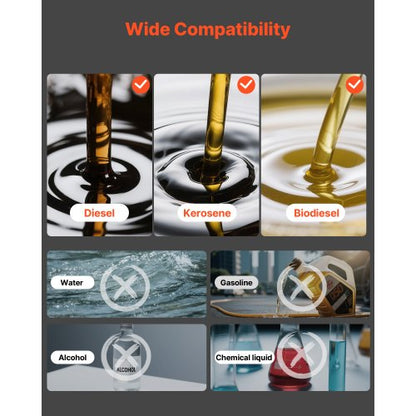 oljeöverföringspump 230V, 16 GPM 60 L/min, AC elektrisk bränsleöverföringspump för diesel fotogen biodiesel, 8 ft/2,4 m max sughöjd, 45 ft/13,7 m max lyfthöjd, för fordon, byggarbetsplatser, gårdar |  EU