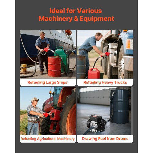 oljeöverföringspump 230V, 16 GPM 60 L/min, AC elektrisk bränsleöverföringspump för diesel fotogen biodiesel, 8 ft/2,4 m max sughöjd, 45 ft/13,7 m max lyfthöjd, för fordon, byggarbetsplatser, gårdar |  EU