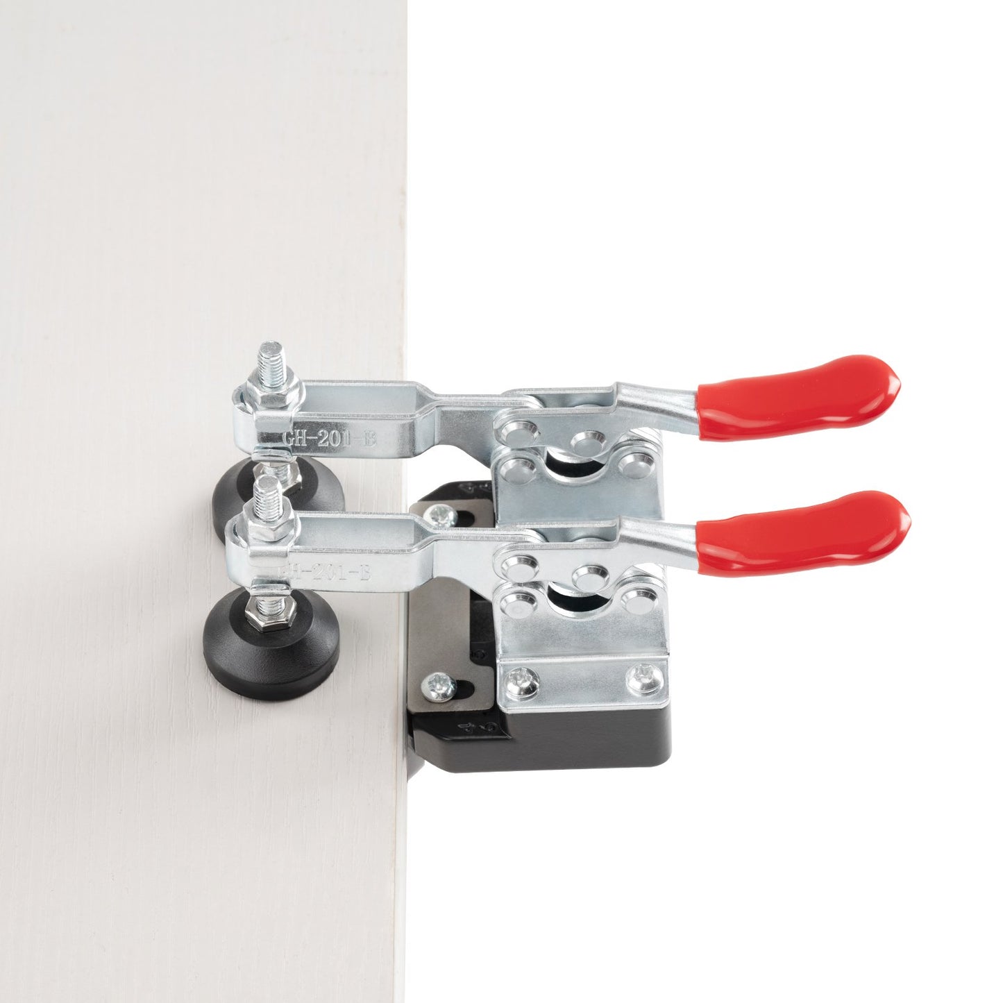 35 mm Dold Dörr Gångjärn Jig, Aluminiumlegering Skåp Gångjärn Jig, Exakt låsning Dubbla Clamp Fixering Gångjärn Borr Jig med tillbehör, Träbearbetningsverktyg för dörrar Skåp Gångjärn Montering