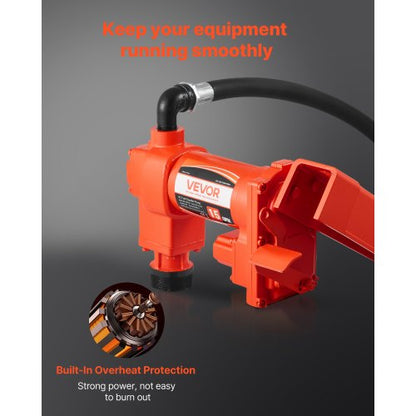 Bränsleöverföringspump 230V, 15 GPM 57 L/min, AC elektrisk oljeöverföringspump, 8 ft/2,4 m max sughöjd, 37 ft/11,28 m max lyfthöjd, överhettningsskydd, för bensin, diesel, fotogen, biodiesel, etanol |  EU