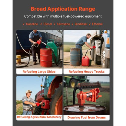 Bränsleöverföringspump 230V, 15 GPM 57 L/min, AC elektrisk oljeöverföringspump, 8 ft/2,4 m max sughöjd, 37 ft/11,28 m max lyfthöjd, överhettningsskydd, för bensin, diesel, fotogen, biodiesel, etanol |  EU