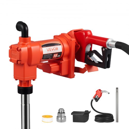 Bränsleöverföringspump 230V, 15 GPM 57 L/min, AC elektrisk oljeöverföringspump, med automatisk avstängning av bränslemunstycke och utloppsslang, högflödessats för bensin, diesel, fotogen, biodiesel, etanolblandningar |  EU