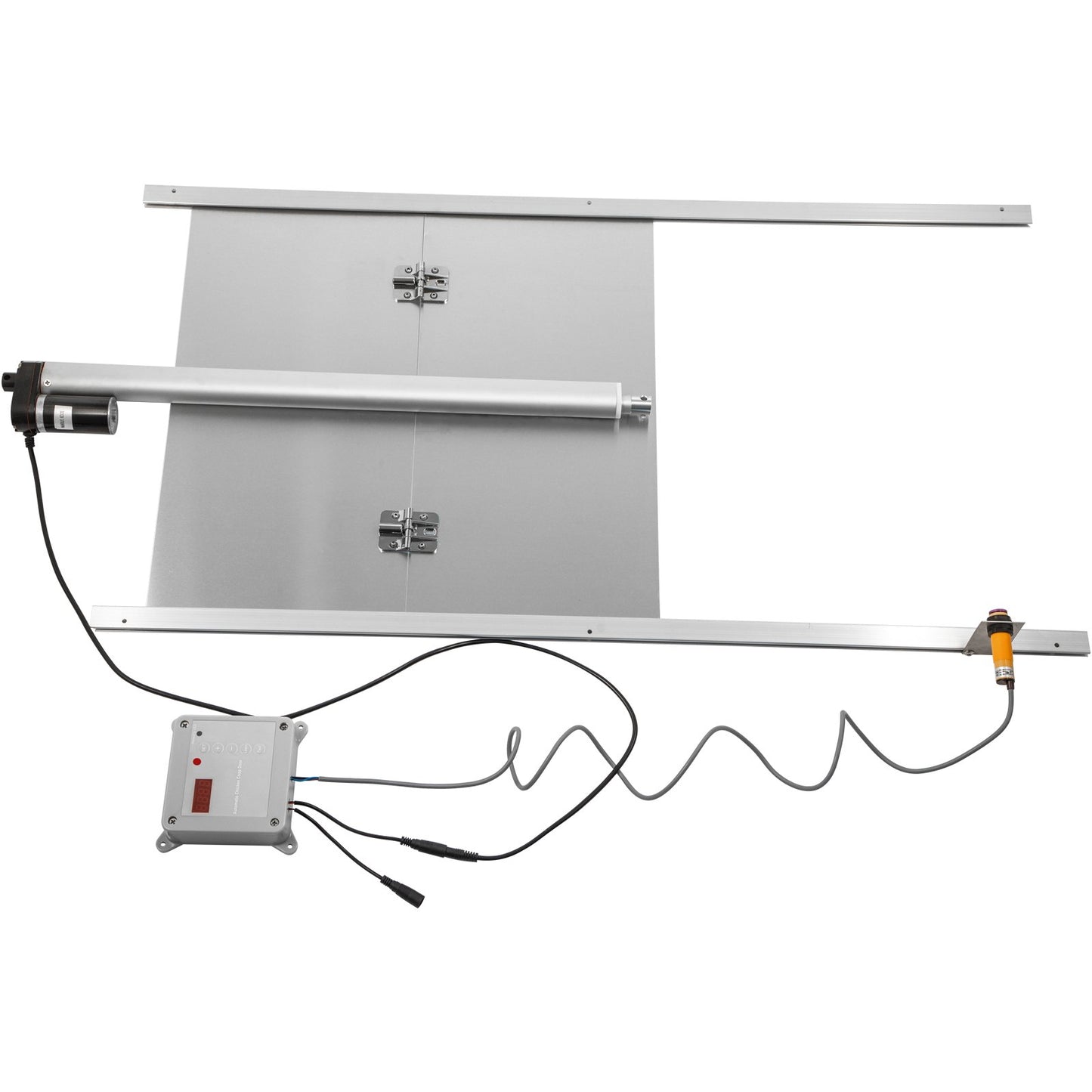 Automatic Chicken Coop Door, Timer and Light Sensor Chicken Door Opener, 12V 66W Chicken Coop Door, Electric Poultry Door Opener Kit with Infrared Sensor, Automatic Chicken Door with 2 Remote Controls