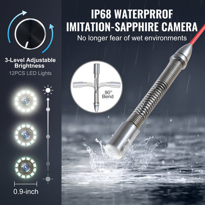 Sewer Camera 328 ft/100 m Self-Leveling Sewer Camera with 10.1" Touchscreen