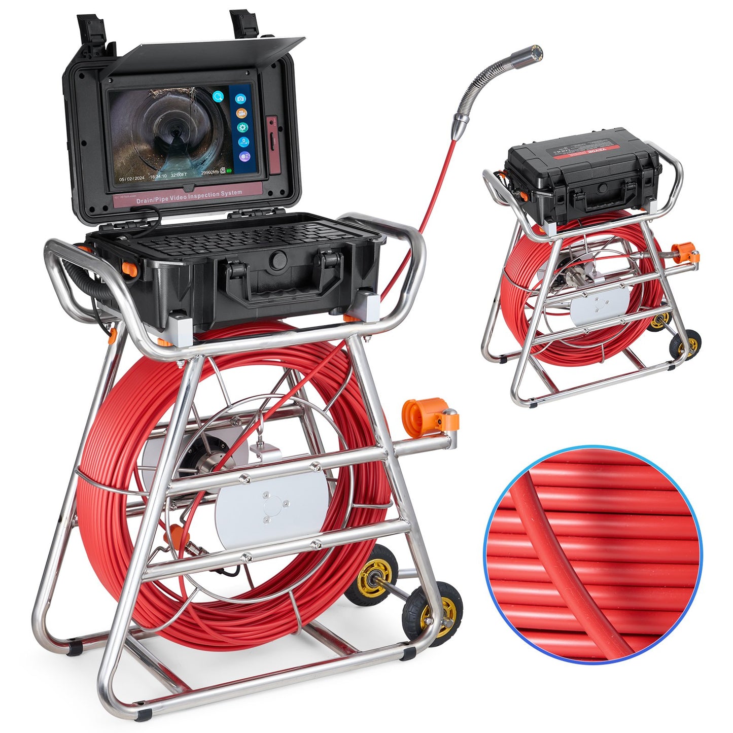 Sewer Camera 328 ft/100 m Self-Leveling Sewer Camera with 10.1" Touchscreen