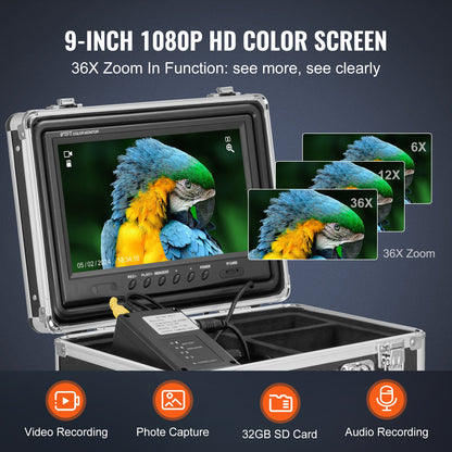 Sewer Camera 98 ft/30 m Self-Leveling Drainage Channel Camera with 512Hz Localization