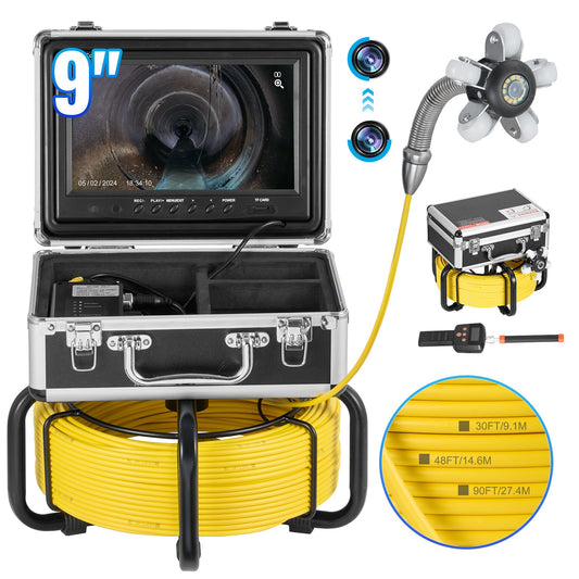 Sewer Camera 98 ft/30 m Self-Leveling Drainage Channel Camera with 512Hz Localization