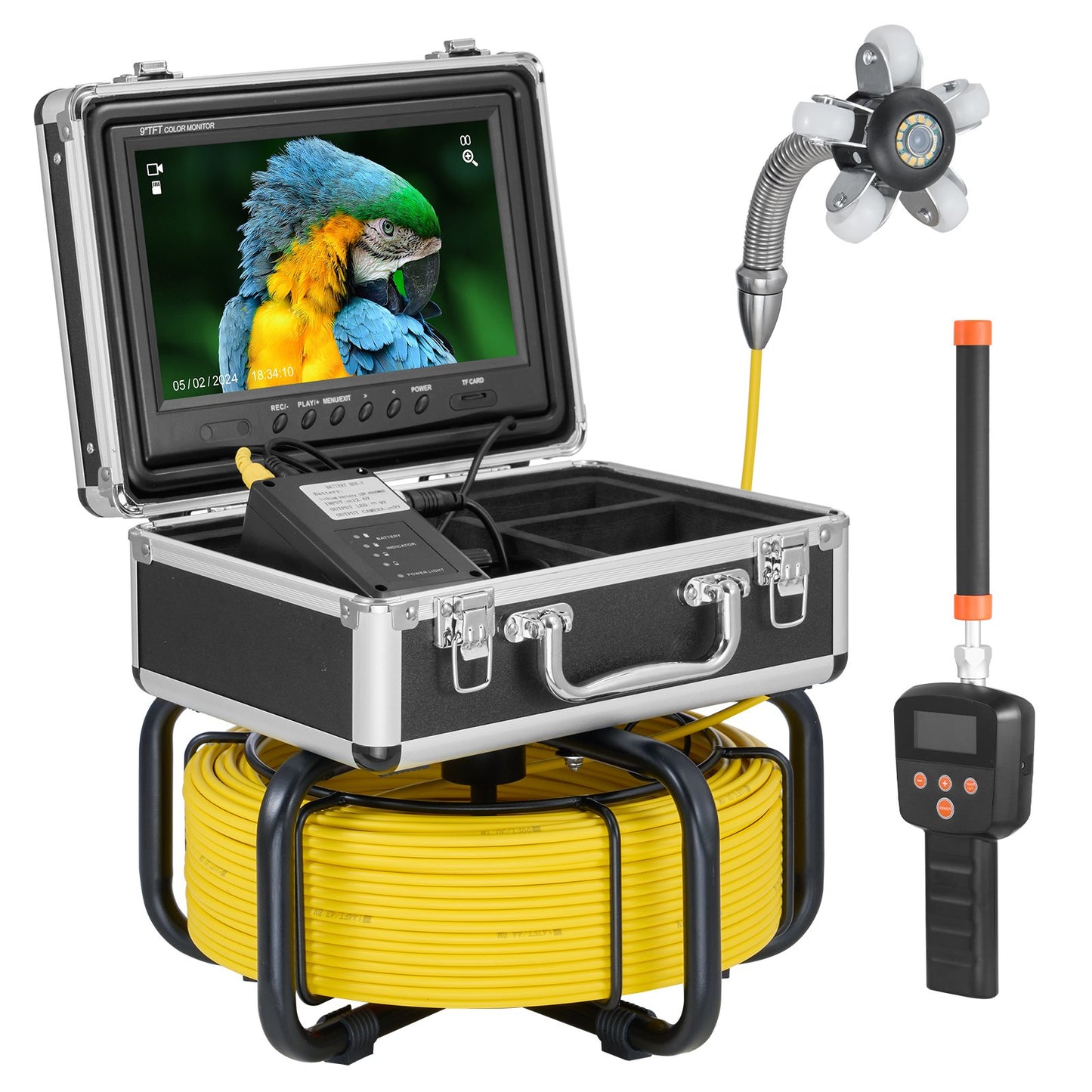 Sewer Camera 98 ft/30 m Self-Leveling Drainage Channel Camera with 512Hz Localization