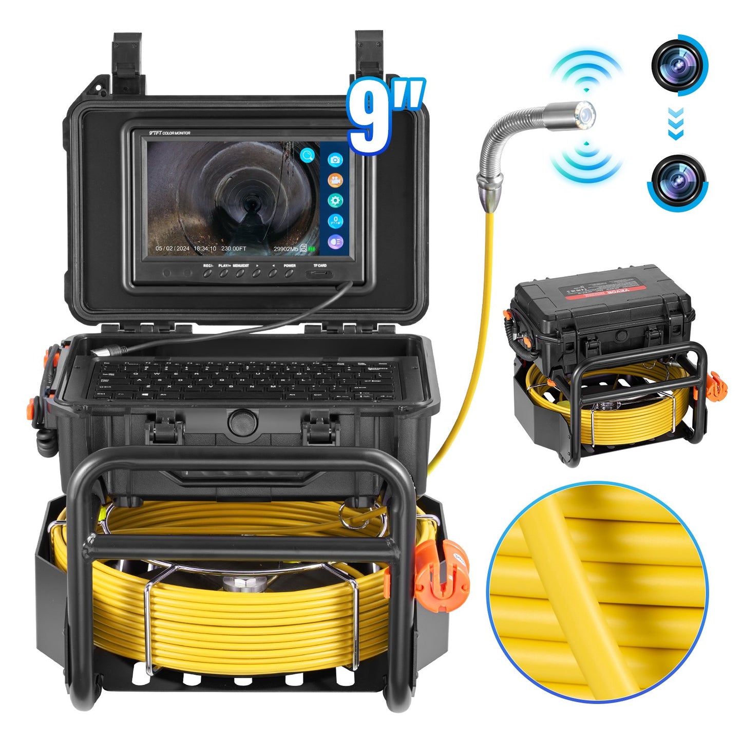 Sewer Camera 230 ft/70 m self-leveling sewer camera with 512Hz transmitter