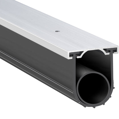 Garage Door Seals Bottom Rubber, U-Shape +O Ring Garage Door Bottom Weatherstrip with Pre-Drilled Aluminum Track Holder, 16 Feet 5/16 Inch T-Ends and 3 3/4 Inch Width, for Doors, Black