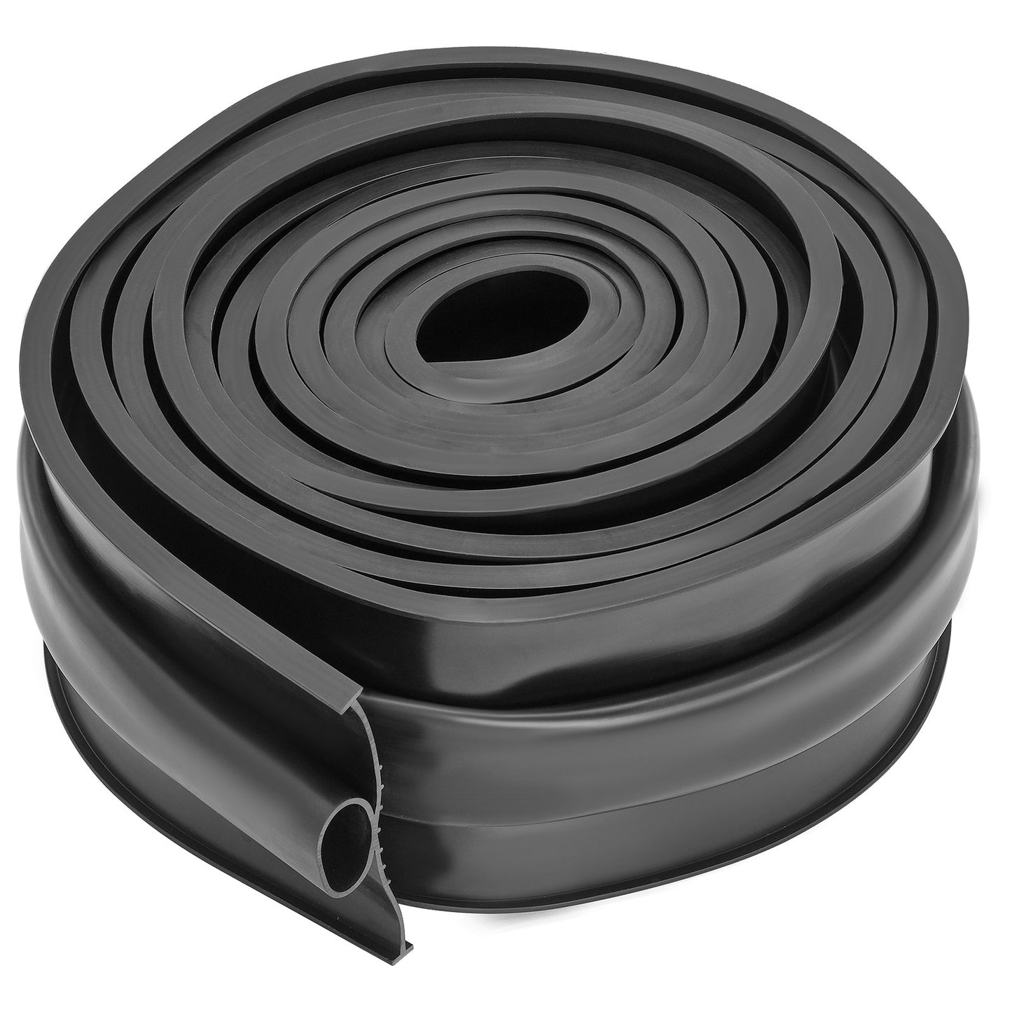 Garage Door Seals Bottom Rubber, U-Shape +O Ring Garage Door Bottom Weatherstrip with Pre-Drilled Aluminum Track Holder, 16 Feet 5/16 Inch T-Ends and 3 3/4 Inch Width, for Doors, Black