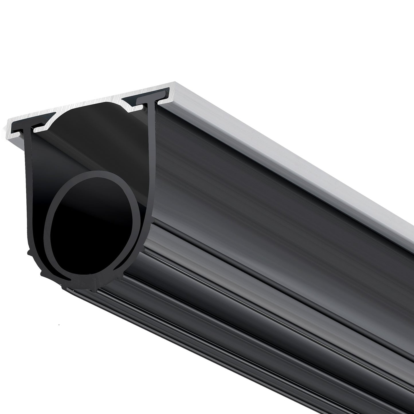 Garage Door Seals Bottom Rubber, U-Shape +O Ring Garage Door Bottom Weatherstrip with Pre-Drilled Aluminum Track Holder, 16 Feet 5/16 Inch T-Ends and 3 3/4 Inch Width, for Doors, Black