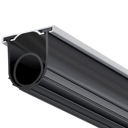 Garage Door Seals Bottom Rubber, U-Shape +O Ring Garage Door Bottom Weatherstrip with Pre-Drilled Aluminum Track Holder, 16 Feet 5/16 Inch T-Ends and 3 3/4 Inch Width, for Doors, Black