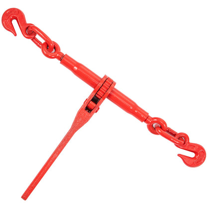 Chain Load Binder, 5/16\" Tie Down Kit med 6600LBS arbetslastkapacitet och två gripkrokar, inkluderar (4) Spärrbindare - (4) 21\' Grade 80 kedjor, transportlastpaket för dragning, bogsering