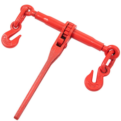Chain Load Binder, 5/16\" Tie Down Kit med 6600LBS arbetslastkapacitet och två gripkrokar, inkluderar (4) Spärrbindare - (4) 21\' Grade 80 kedjor, transportlastpaket för dragning, bogsering