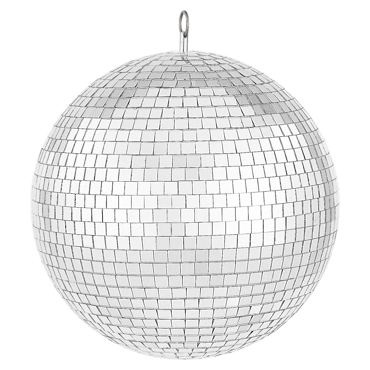 Mirror Disco Ball 12 Inch Silver Party Disco Ball with Hanging Ring