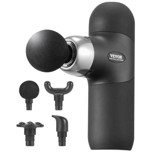 Mini Massage Gun Deep Tissue Percussion Muscle Massager 4 hastigheter 4 huvuden