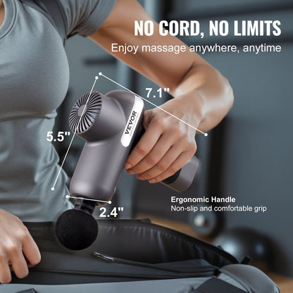 Massage Gun Deep Tissue Percussion Muscle Massager med 5 hastigheter 6 huvuden