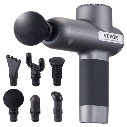 Massage Gun Deep Tissue Percussion Muscle Massager med 5 hastigheter 6 huvuden