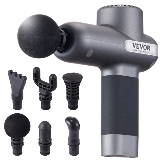 Massage Gun Deep Tissue Percussion Muscle Massager med 5 hastigheter 6 huvuden