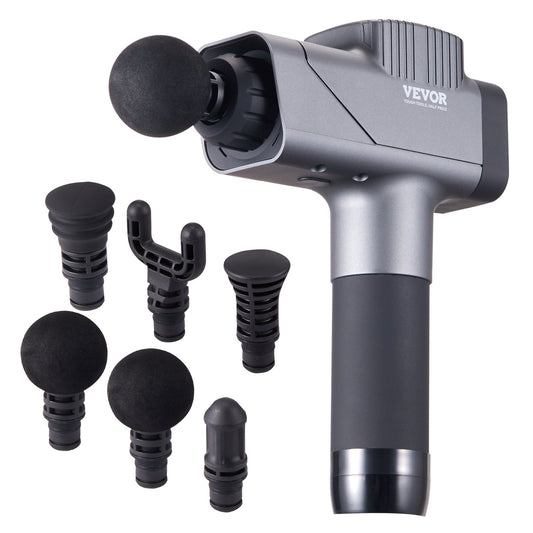 Massage Gun Deep Tissue Percussion Muscle Massager med 8 hastigheter 6 huvuden