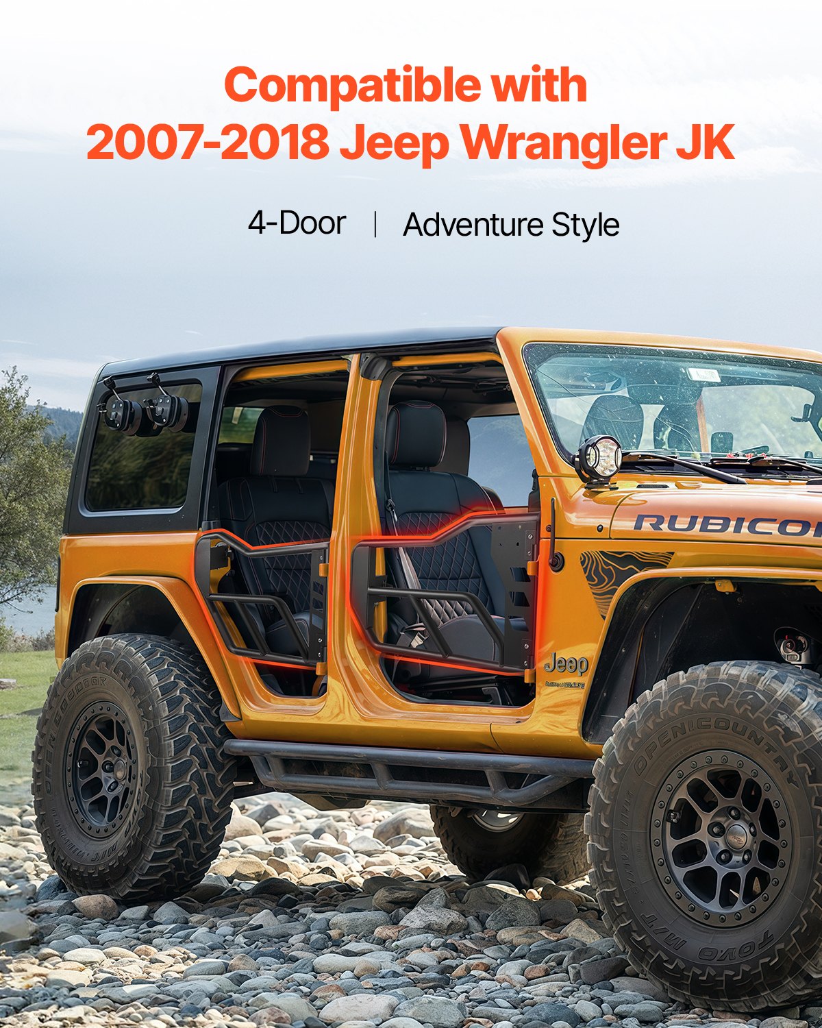 4-door Jeep Tube Doors Jeep Tube Doors for 2007-2018 Jeep Wrangler JK