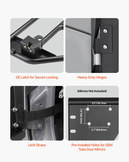 4-door Jeep Tube Doors Jeep Tube Doors for 2007-2018 Jeep Wrangler JK