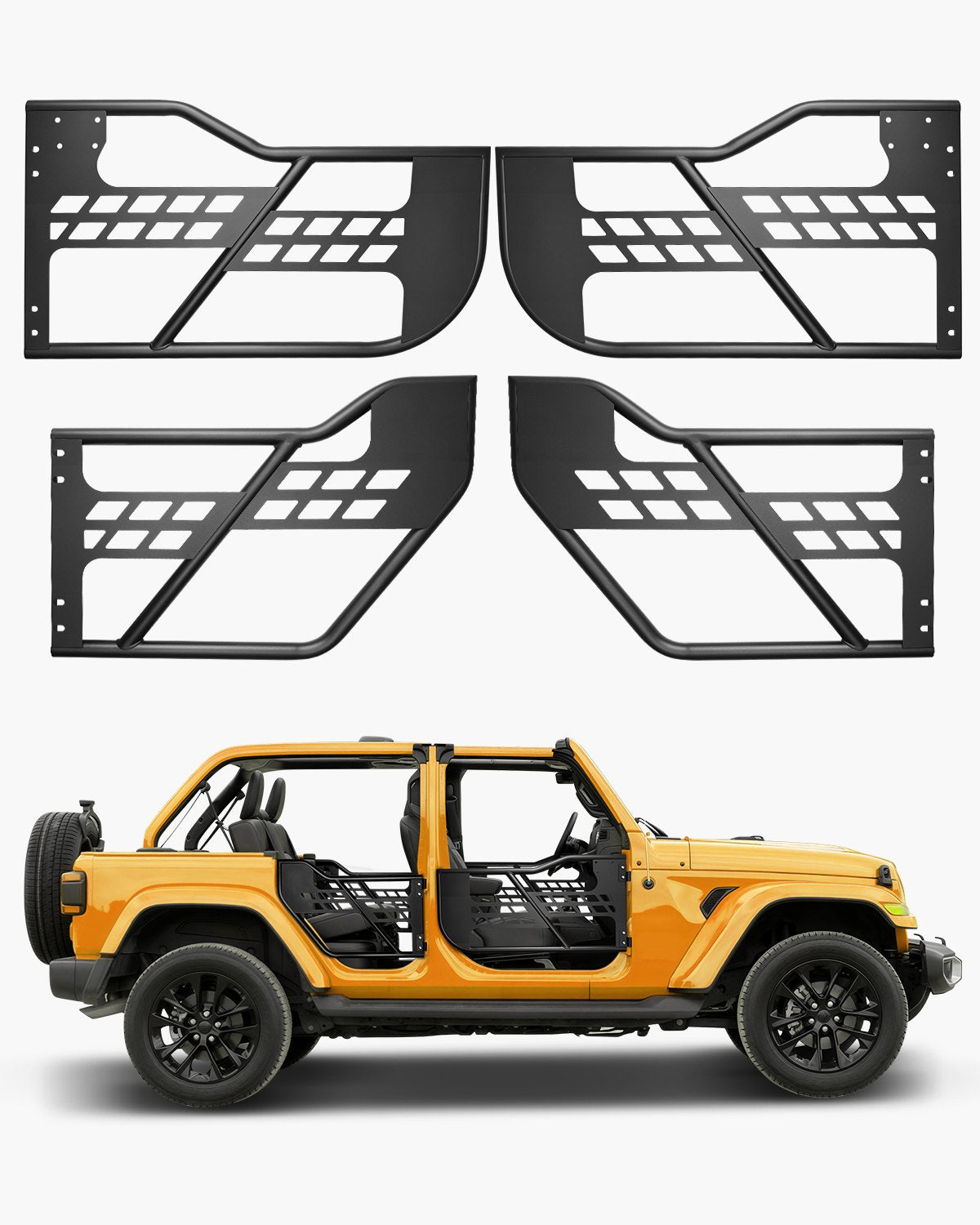 4-door Jeep Tube Doors Jeep Tube Doors for 2018-2024 Jeep Wrangler JL