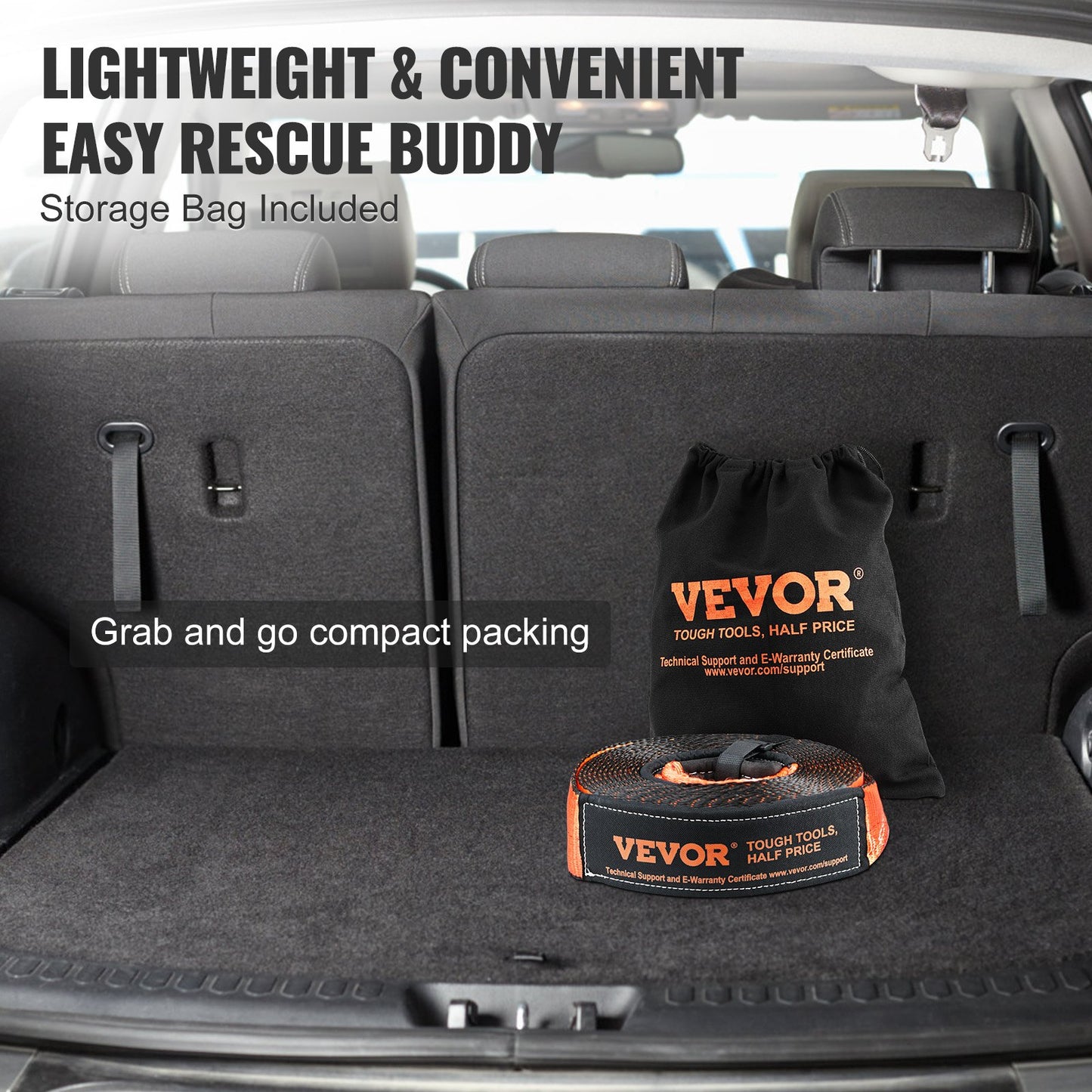 Off-Road Recovery Kit, 3" x 30", Heavy Duty Winch Recovery Kit med 30 000 lbs bogserband, 44 092 lbs D-Ring Shackles, Shackle Recovery och förvaringsväska, för terrängfordon, jeepar, terrängfordon, lastbilar