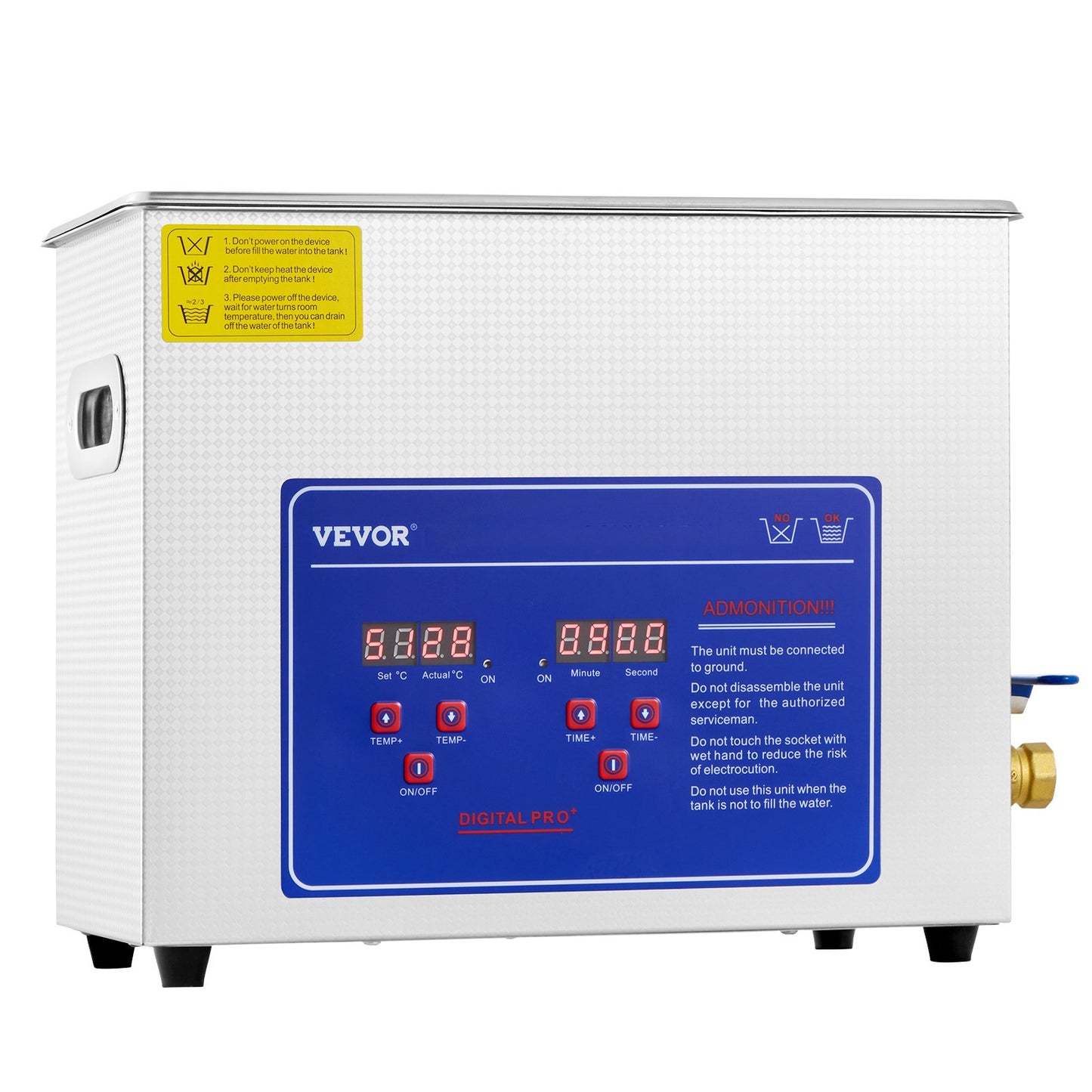 Ultrasonic Cleaner Machine, 6L Stainless Steel Ultrasonic Cleaning Machine, with Digital Heating Timer, Jewelry Cleaning for Commercial Personal Home Use