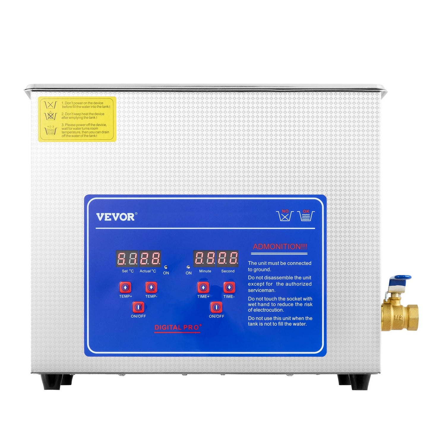 Ultrasonic Cleaner Machine, 6L Stainless Steel Ultrasonic Cleaning Machine, with Digital Heating Timer, Jewelry Cleaning for Commercial Personal Home Use