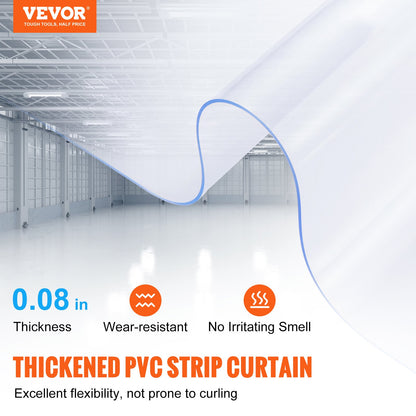 Strip Curtain PVC Door Curtain 150' x 8" Roller Cooler Freezer Clear Plastic