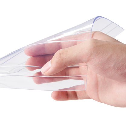 Strip Curtain, 164' Length x 8" Width x 0.08" Thickness, Clear Ribbed PVC Curtain Strip Door Bulk Roll, Plastic Door Strips for Doorways to Supermarket, Garage, Warehouse, Barn, Pet House