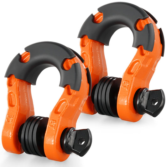 2-pack 3/4" D-ringschackel med 7/8" skruvstift 66139 lbs brottstyrka