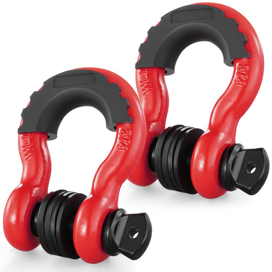 2-pack 3/4" D-ringschackel med 7/8" skruvstift 62832 lbs brottstyrka