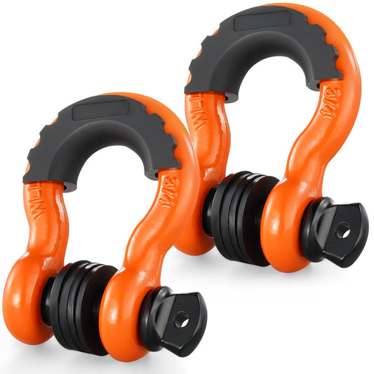 2-pack 3/4" D-ringschackel med 7/8" skruvstift 62832 lbs brottstyrka
