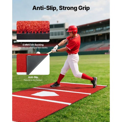 300x116cm Baseball Mat Softball Mat Outdoor Training Red | EU