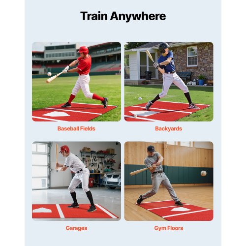 300x116cm Baseball Mat Softball Mat Outdoor Training Red | EU