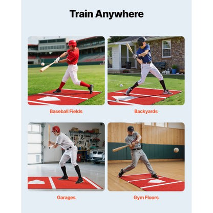 300x116cm Baseball Mat Softball Mat Outdoor Training Red | EU