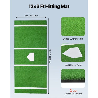 366x183cm Baseball Mat Softball Mat Outdoor Training Green | EU